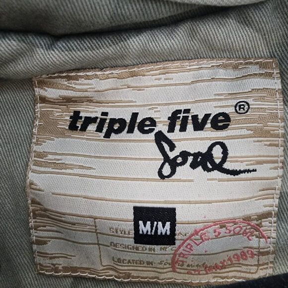 Triple Five Soul Grey Camo Cotton Zip Up Jacket Size M - Picture 8 of 10